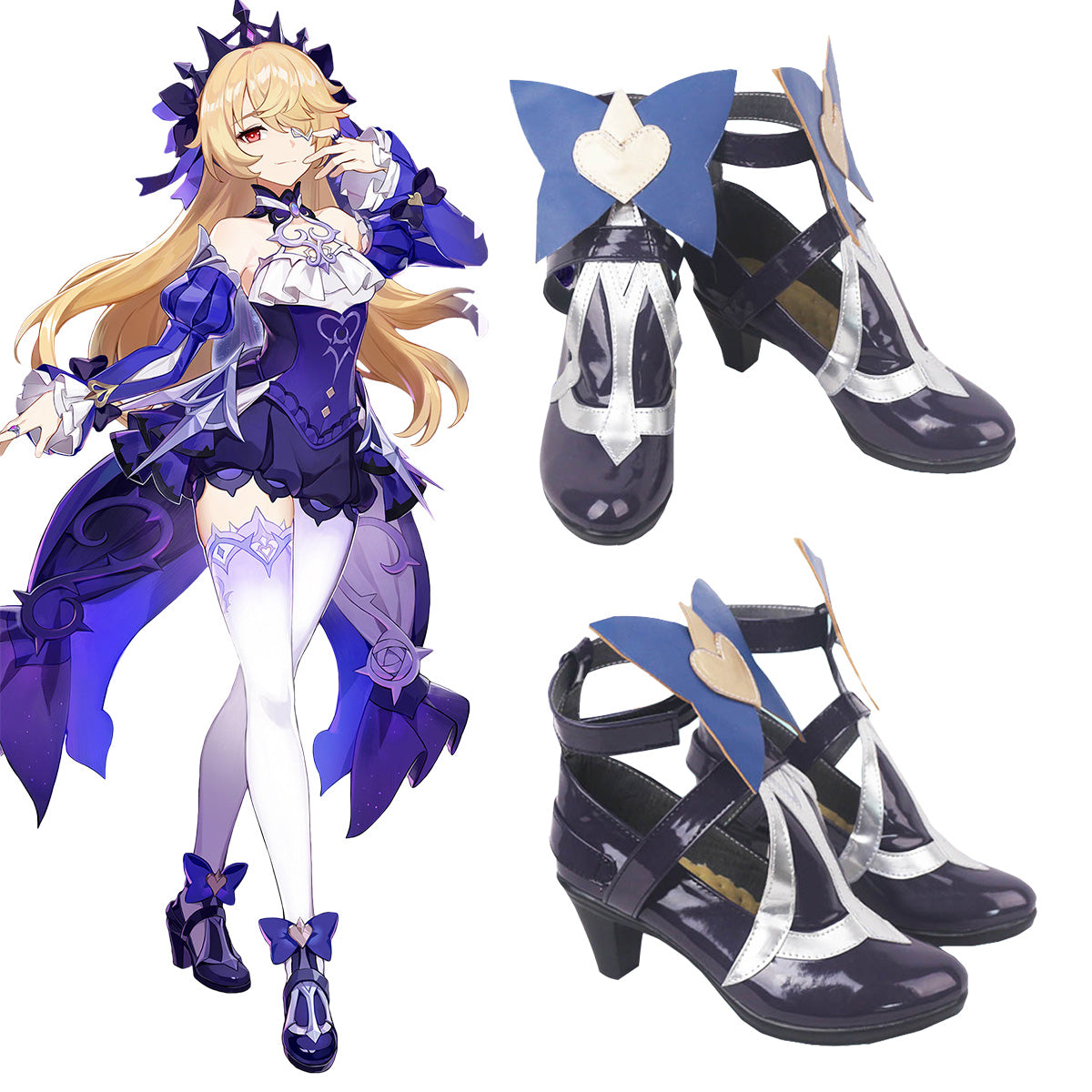 Genshin Impact Fischl Fishcl Ein Immernachtstraum Cosplay Shoes Shoes/Boots - Tophatter Daily Deals